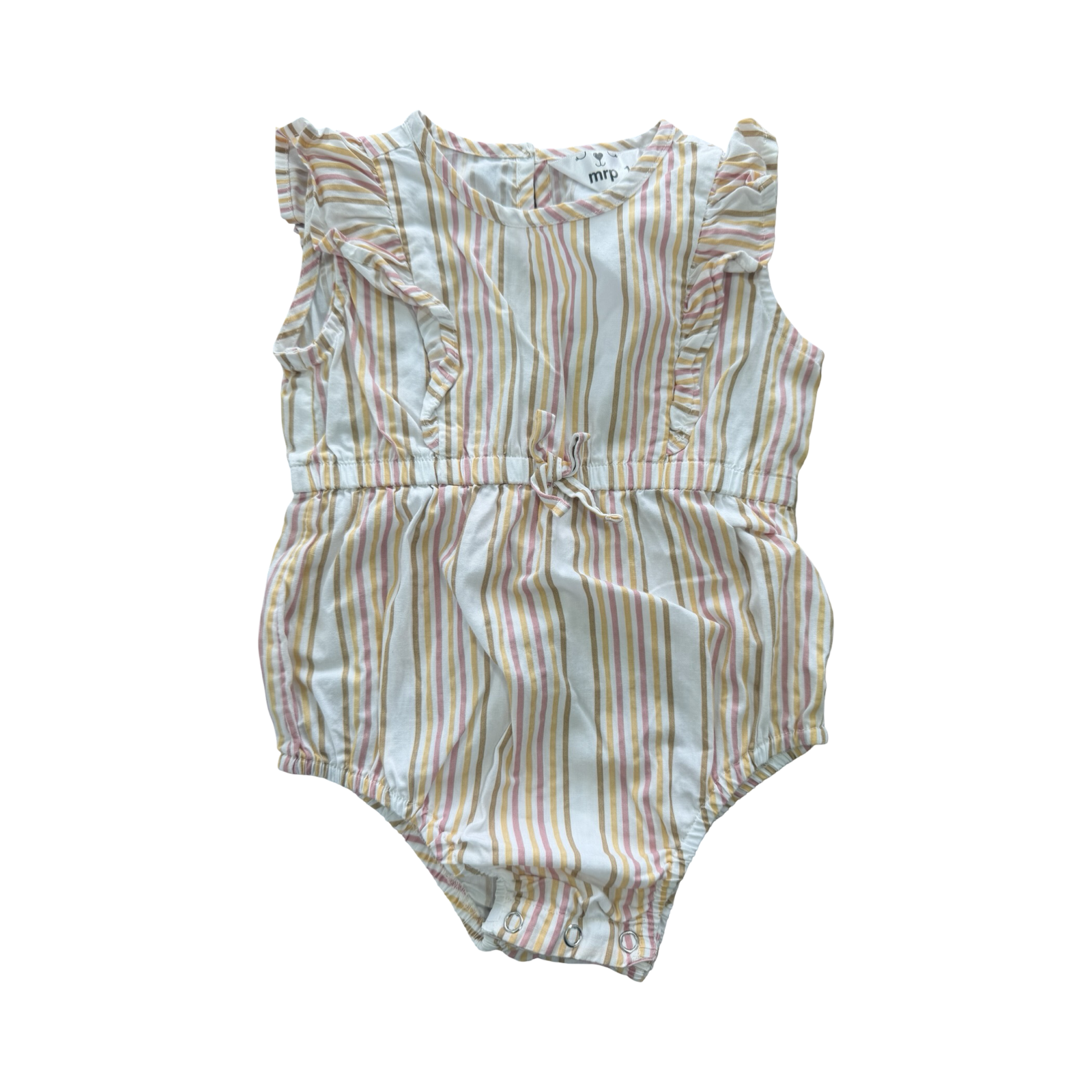 12-18M White Cotton Striped Bodysuit - Mr Price