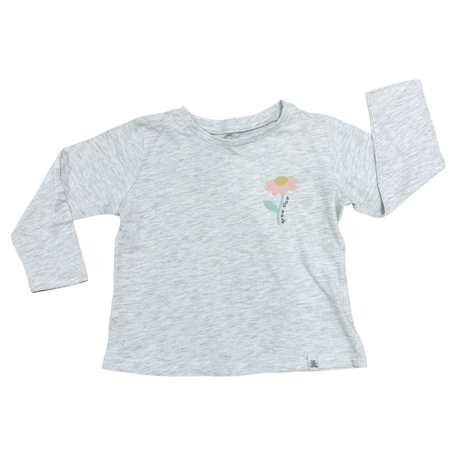 6-12M Grey Grow Slow Long Sleeve T-Shirt - Woolworths