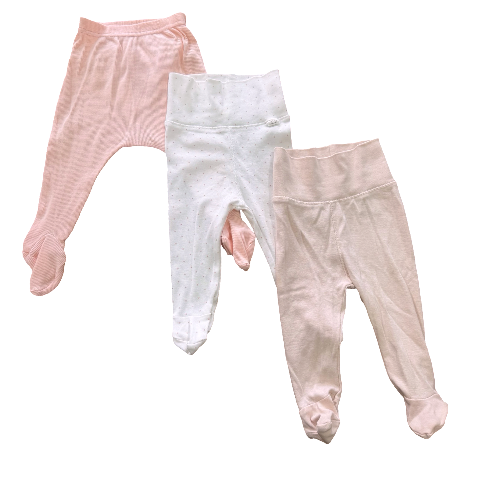 3-6M 3pc Pink Cotton Pants Set - Woolworths / H & M