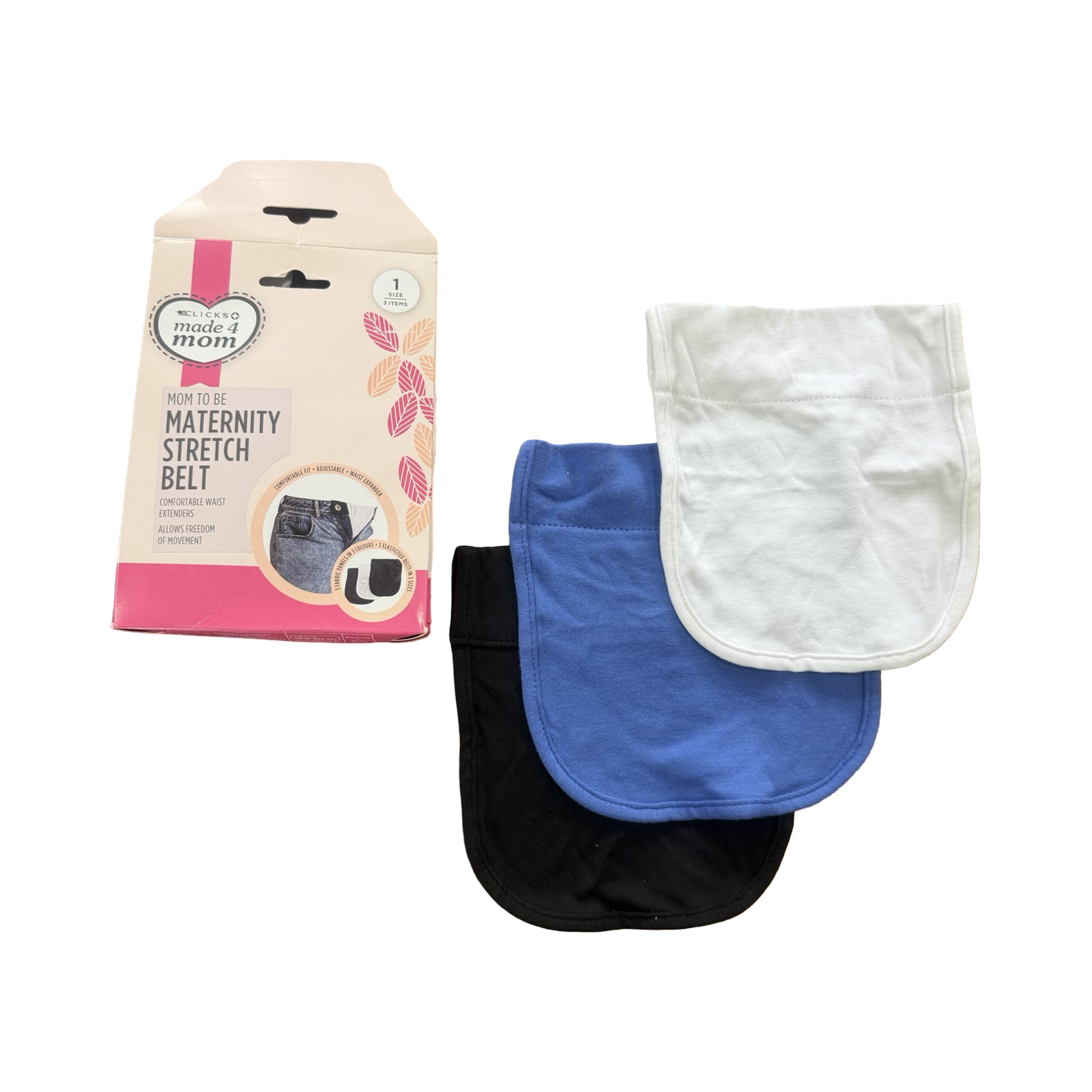 *NEW* One Size Maternity Stretch Belt - 3 Colours (Black, White & Blue) - Clicks