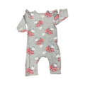 0-3M Grey Rose Babygrow - Real Baby