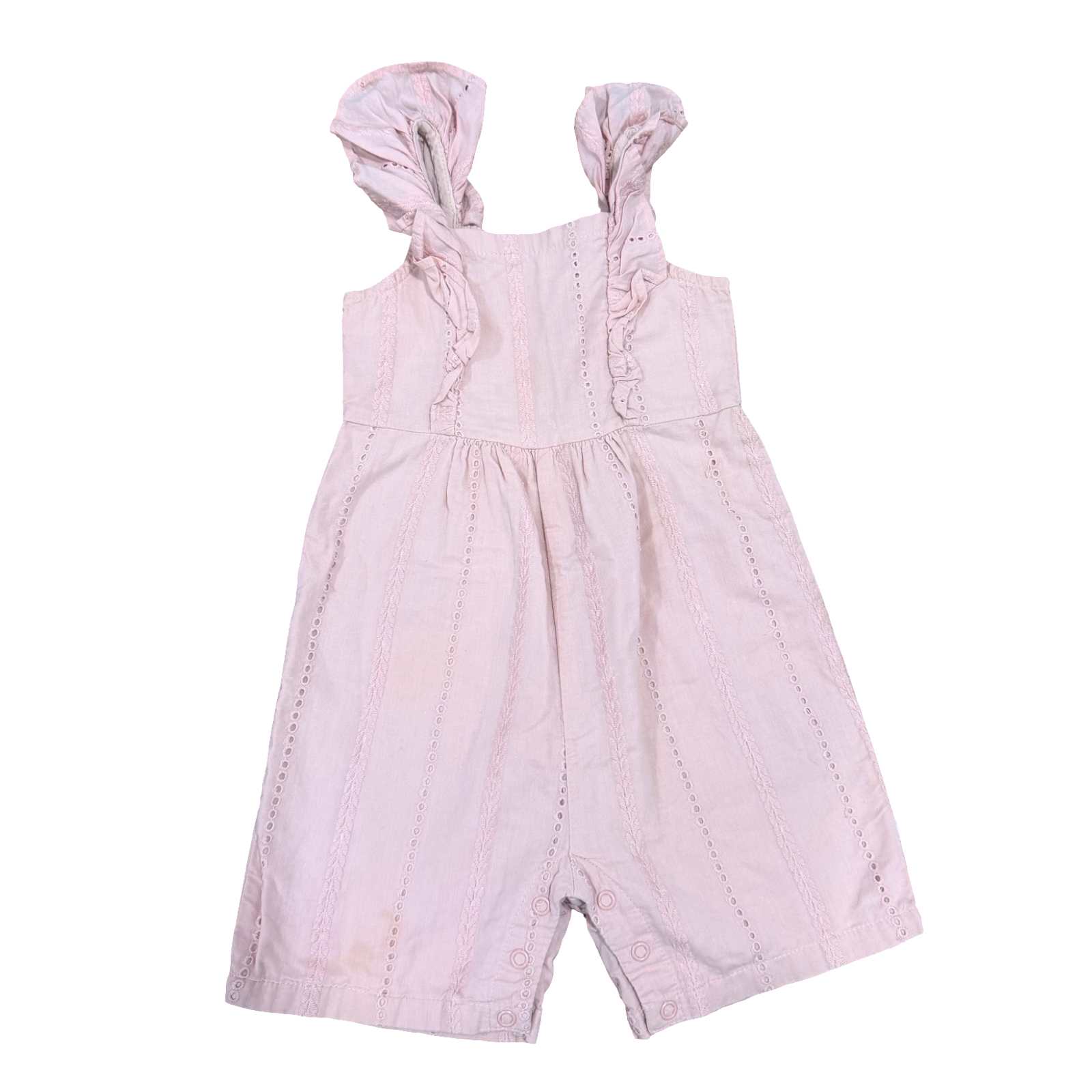 12-18M Peach Cotton Bodysuit with Embroidery Detail - Woolworths