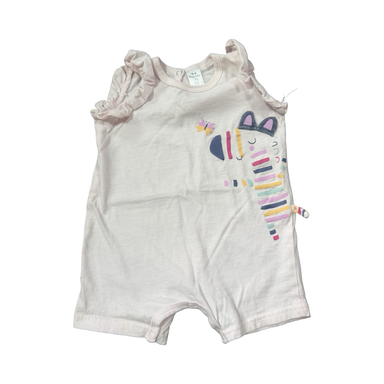 3-6M Pink Zebra Romper - Tiny Tots