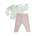 6-12M 2pc White & Pink Daisy Long Sleeve T-Shirt & Leggings - Woolworths