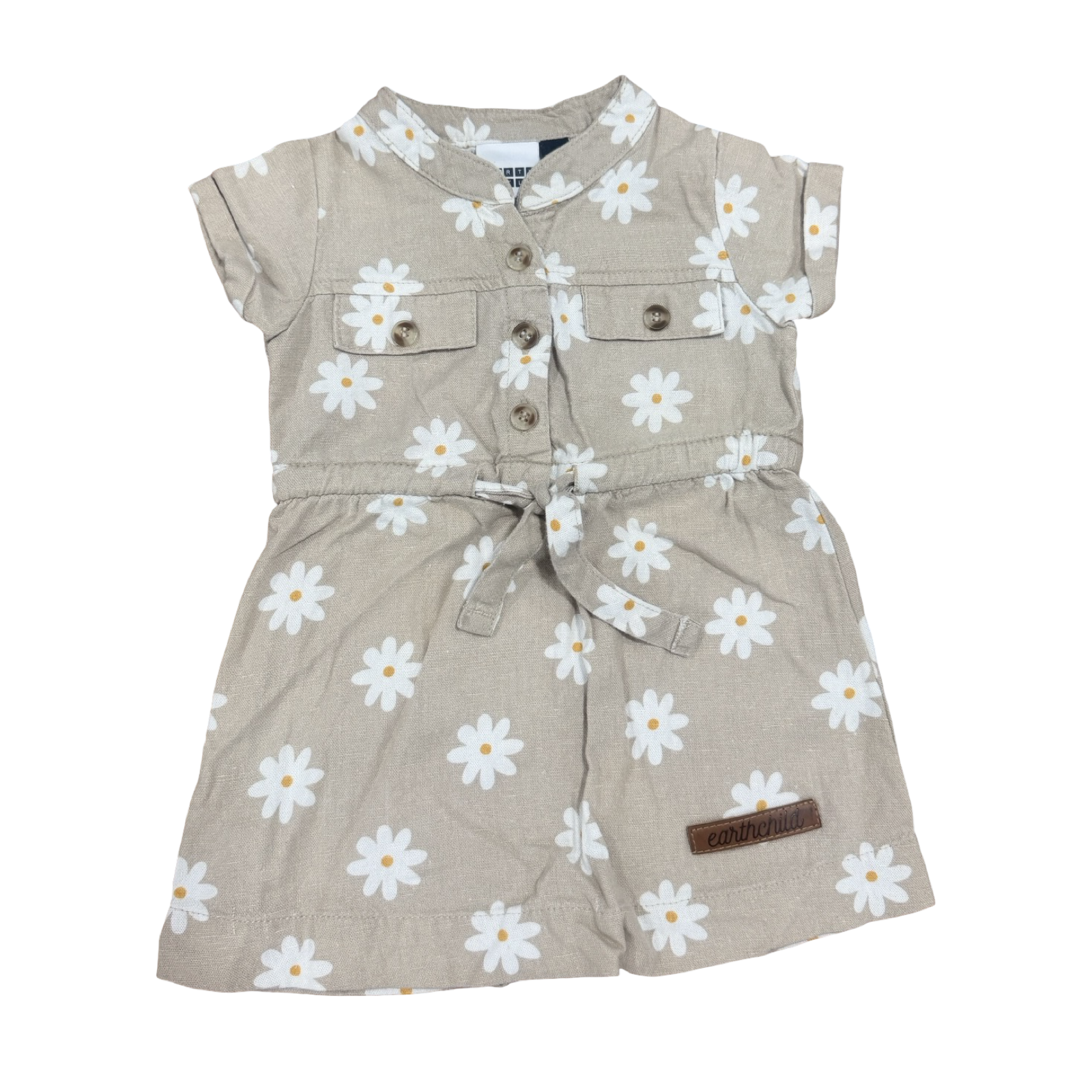 18-24M Beige Daisy Bodysuit with Belt - Earthchild