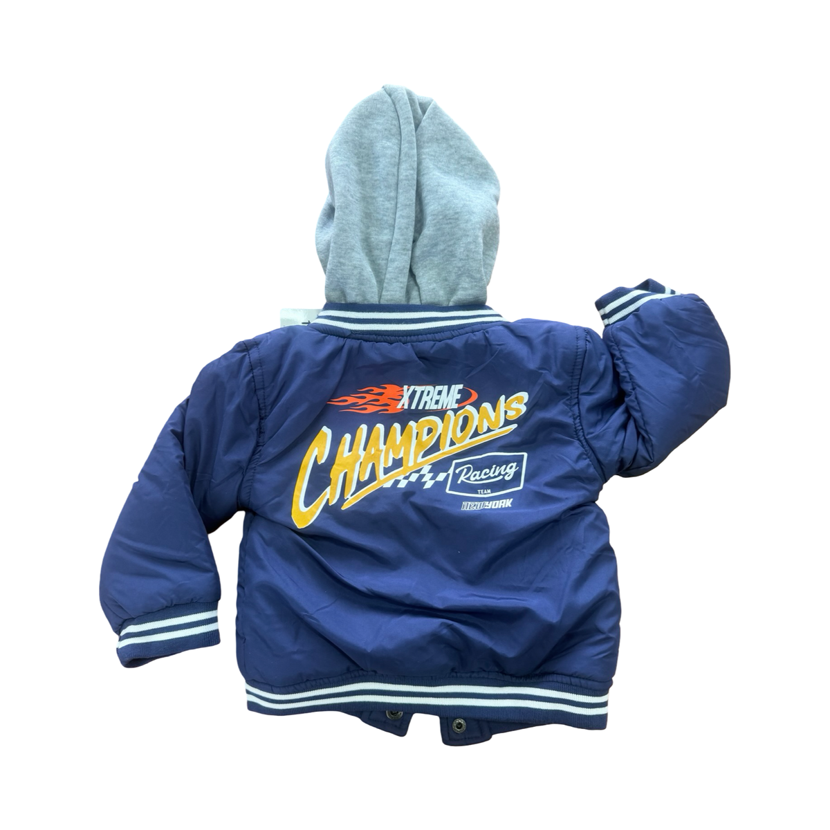*NEW* 18-24M Blue & Grey Racing Hooded Puffer Jacket - Mr Price – Petit Fox