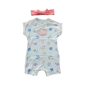 1-3M White Floral Romper with Headband - Woolworths