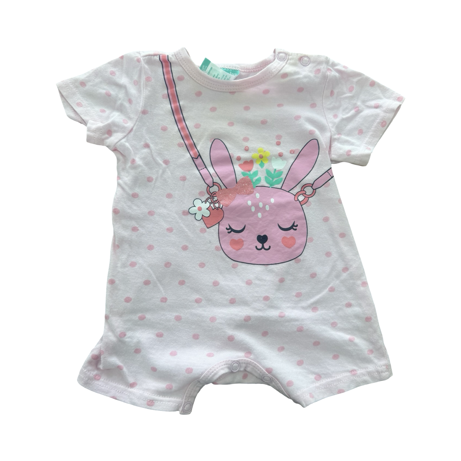 Newborn Pink Polkadot Bunny Romper - Ackermans