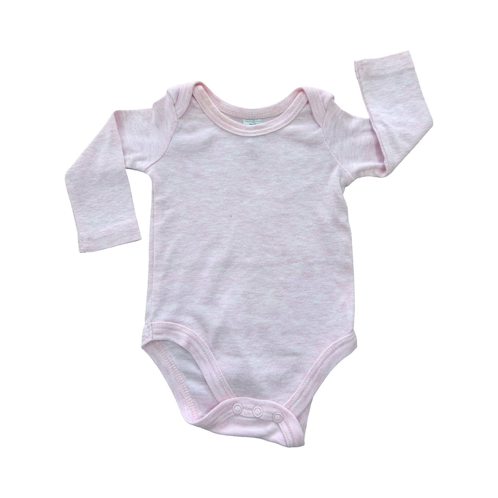 0-3M Pink Melange Long Sleeve Bodysuit - Ackermans