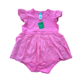 *NEW* 6-2M Pink Romper Dress with Lace Detail - Ackermans