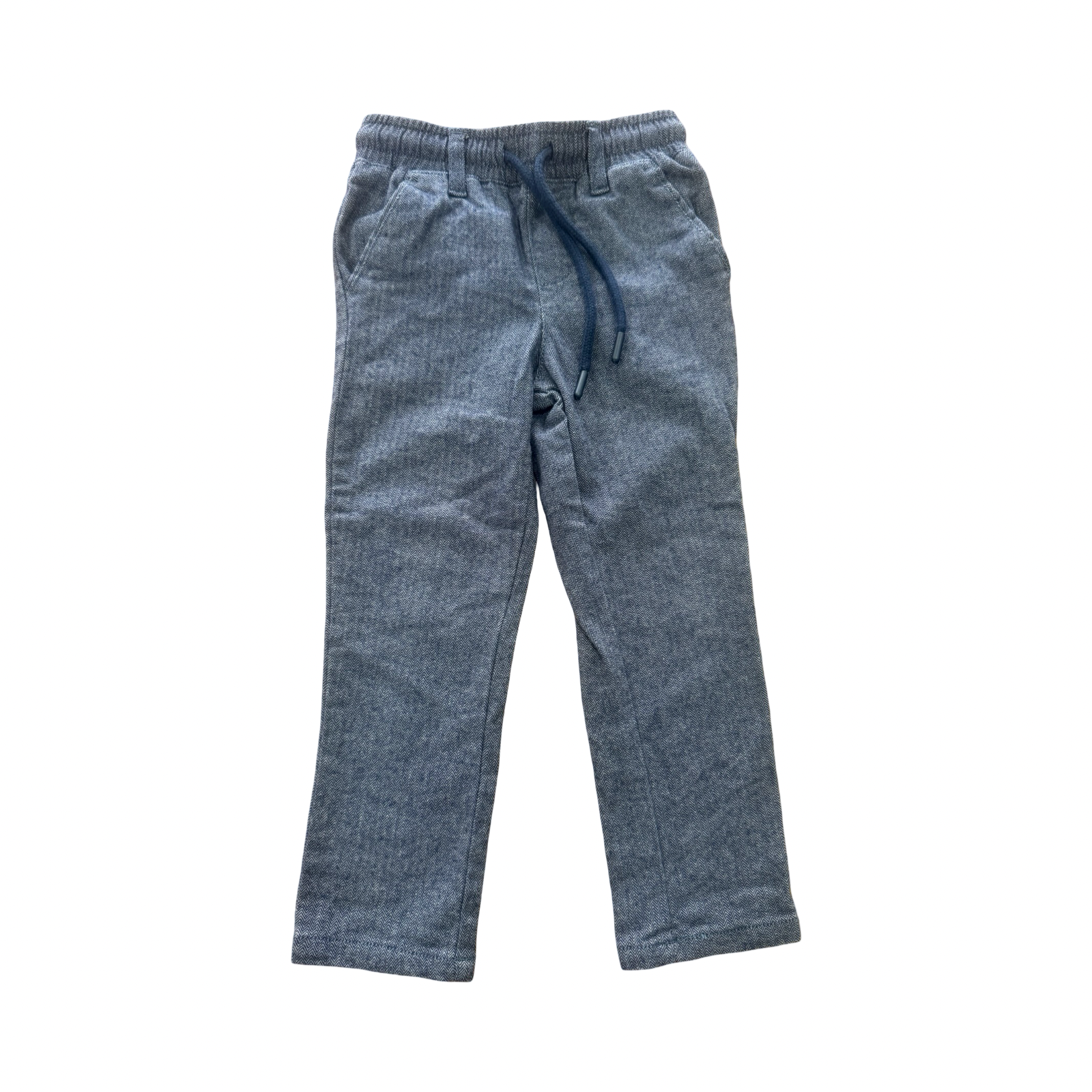 2-3Y Navy Cotton Long Elasticated Pants - Waga Dude