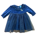 3-6M Navy and Gold Velour & Tulle Dress - Ackermans