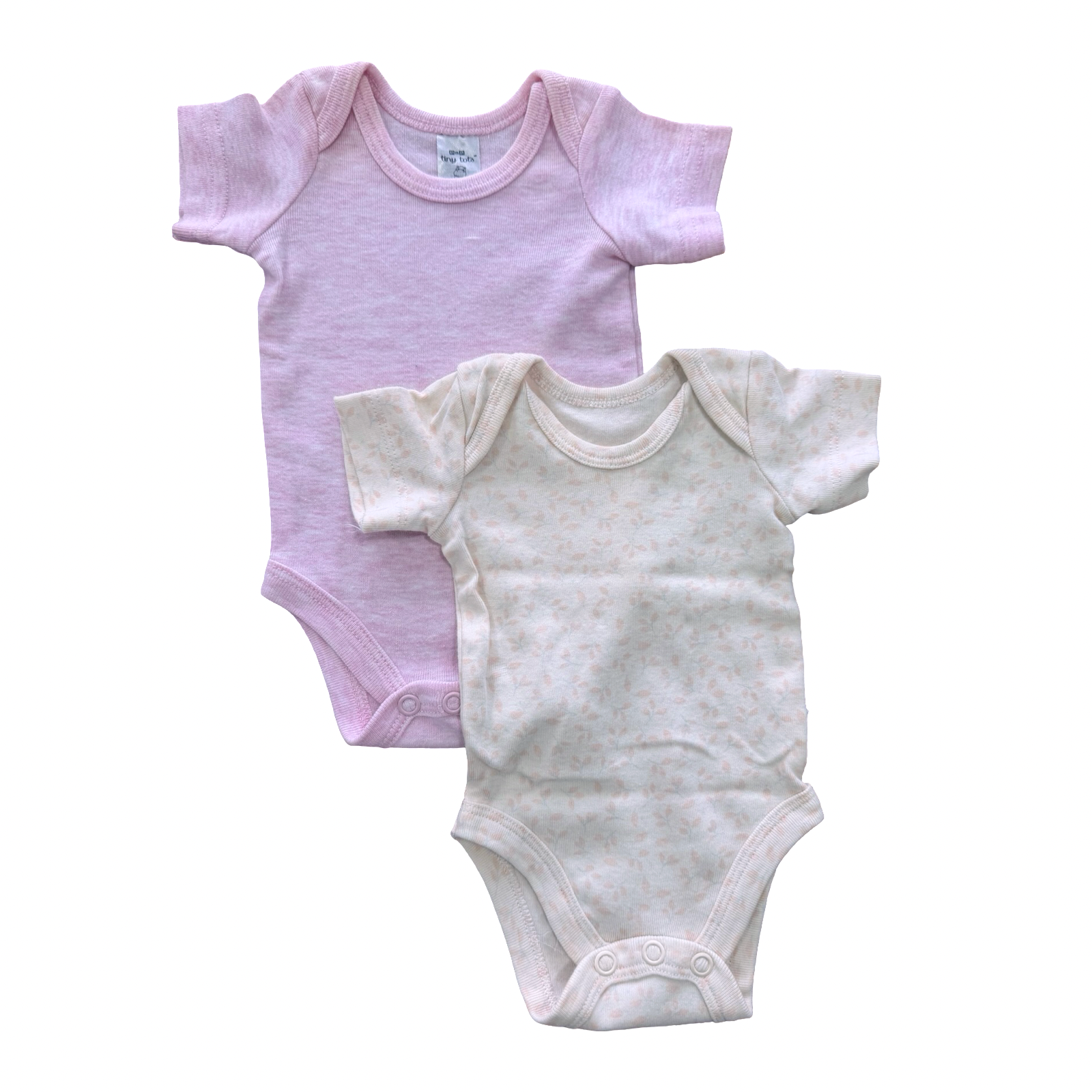 Newborn 2pc Pink & Peach Bodysuit Set - Woolworths & Tiny Tots