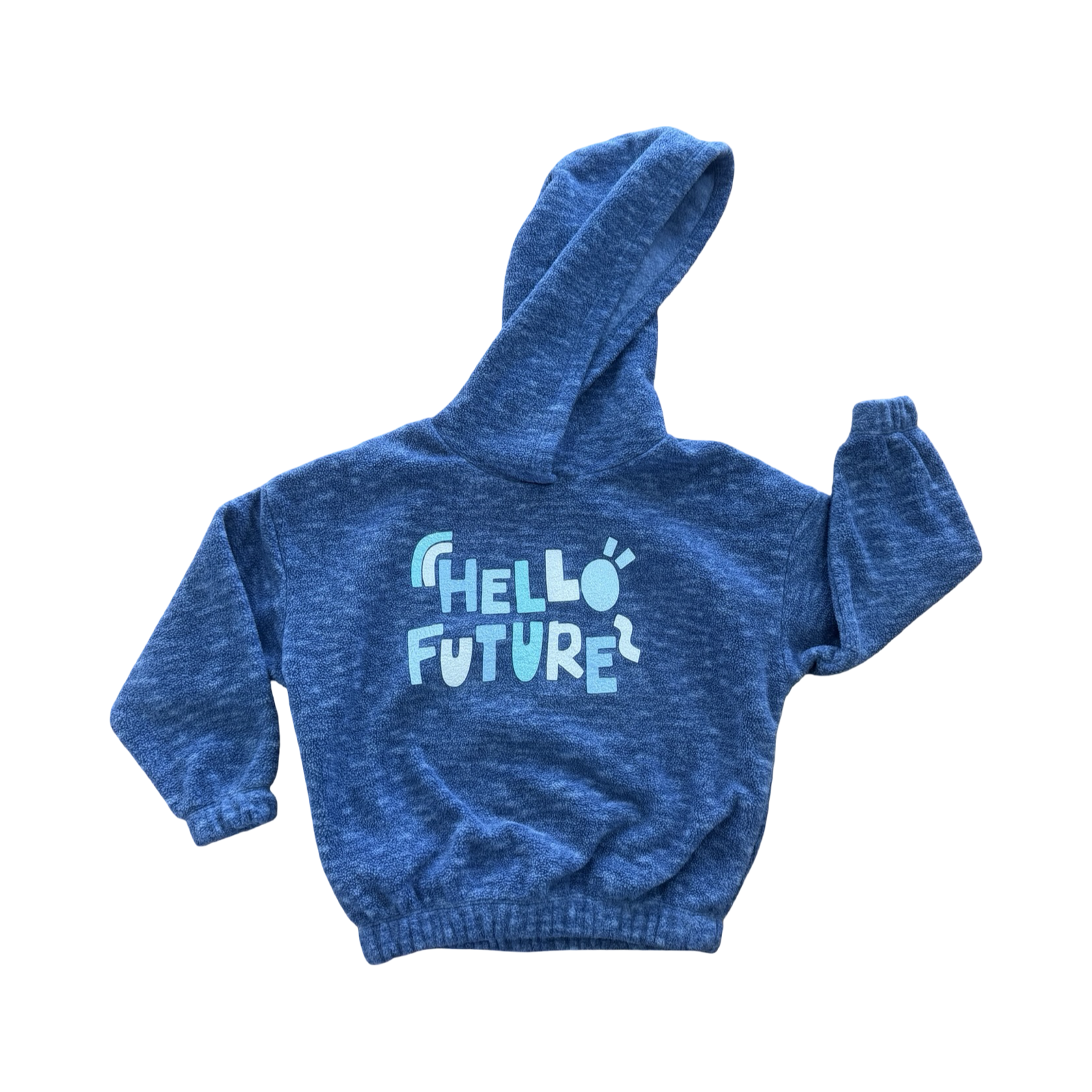 3Y Blue Melange Hello Future Fleece Hoodie - Woolworths