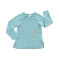 7-8Y Green Knitted Jersey with Floral Detail - Real Kids