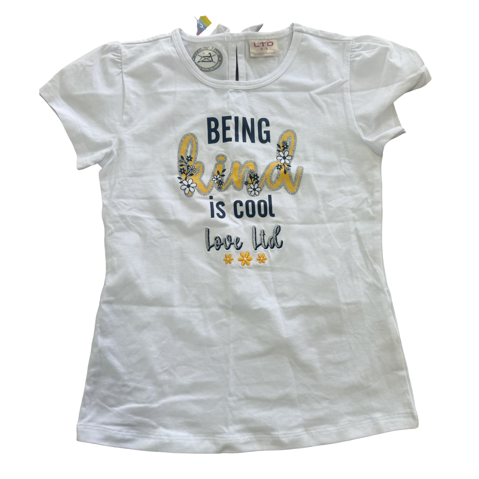 *NEW* 8-9Y White Being Kind T-Shirt - LTD