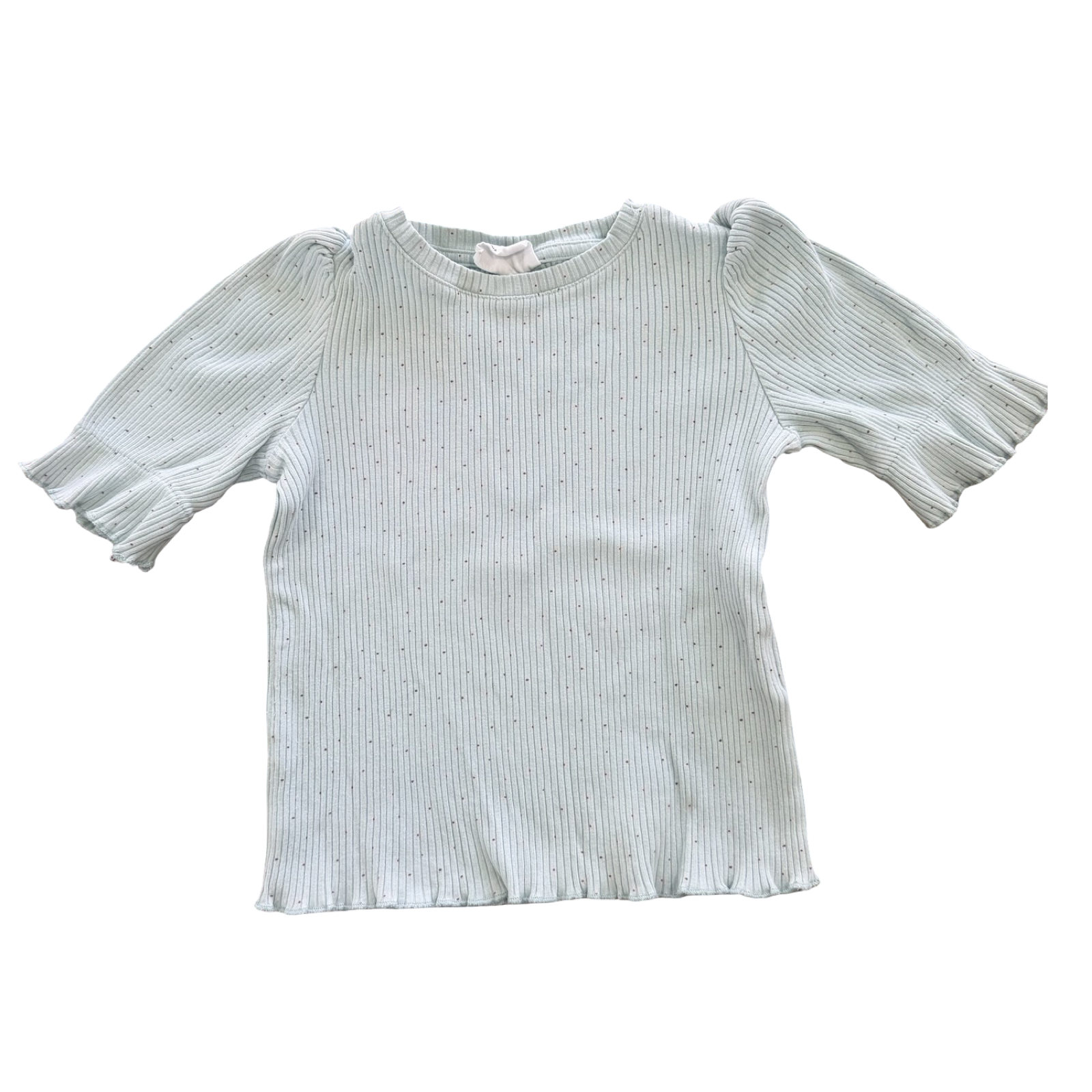 4Y Green Ribbed Floral Top - Cotton On