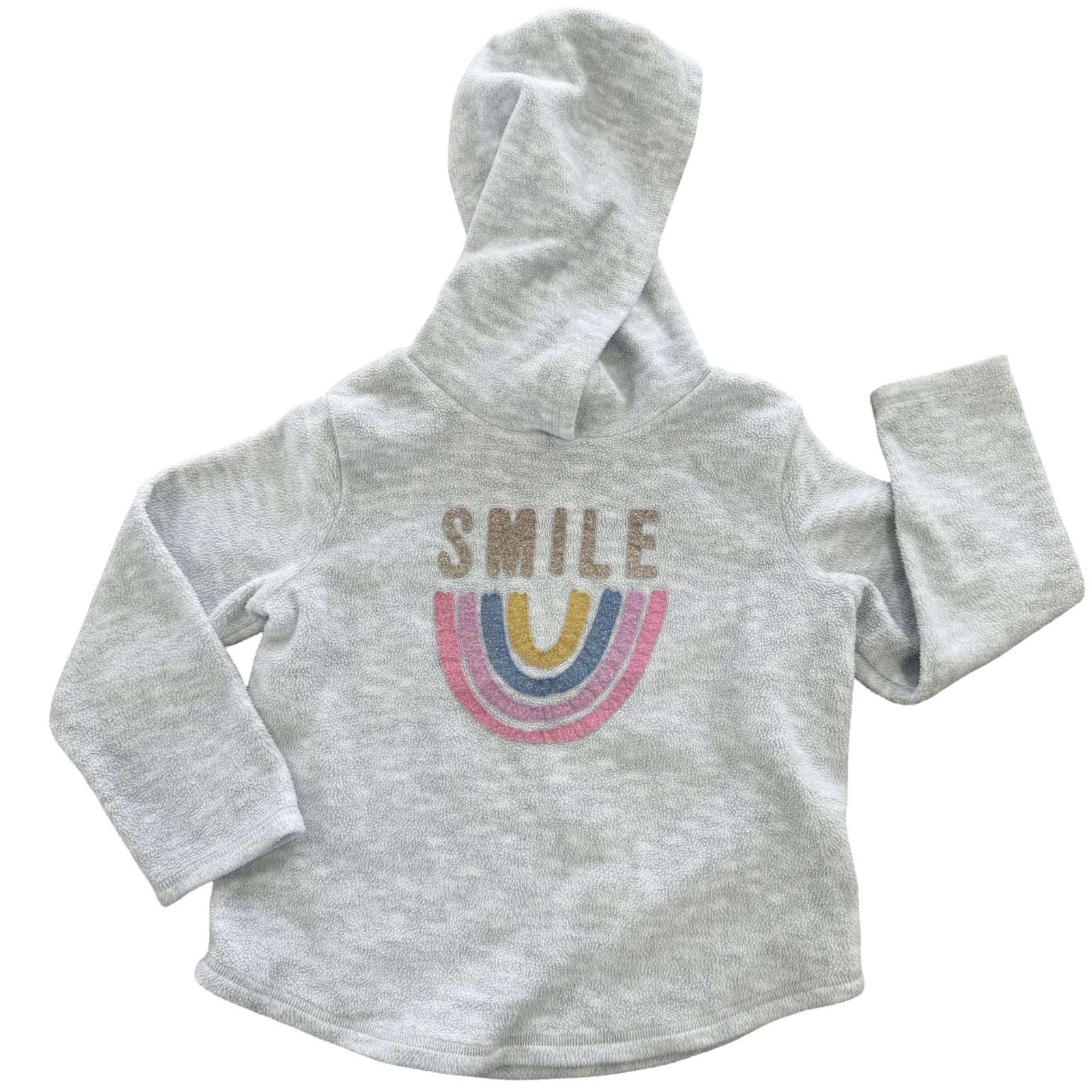 5Y Grey Fleece Smile Hoodie - Woolworths