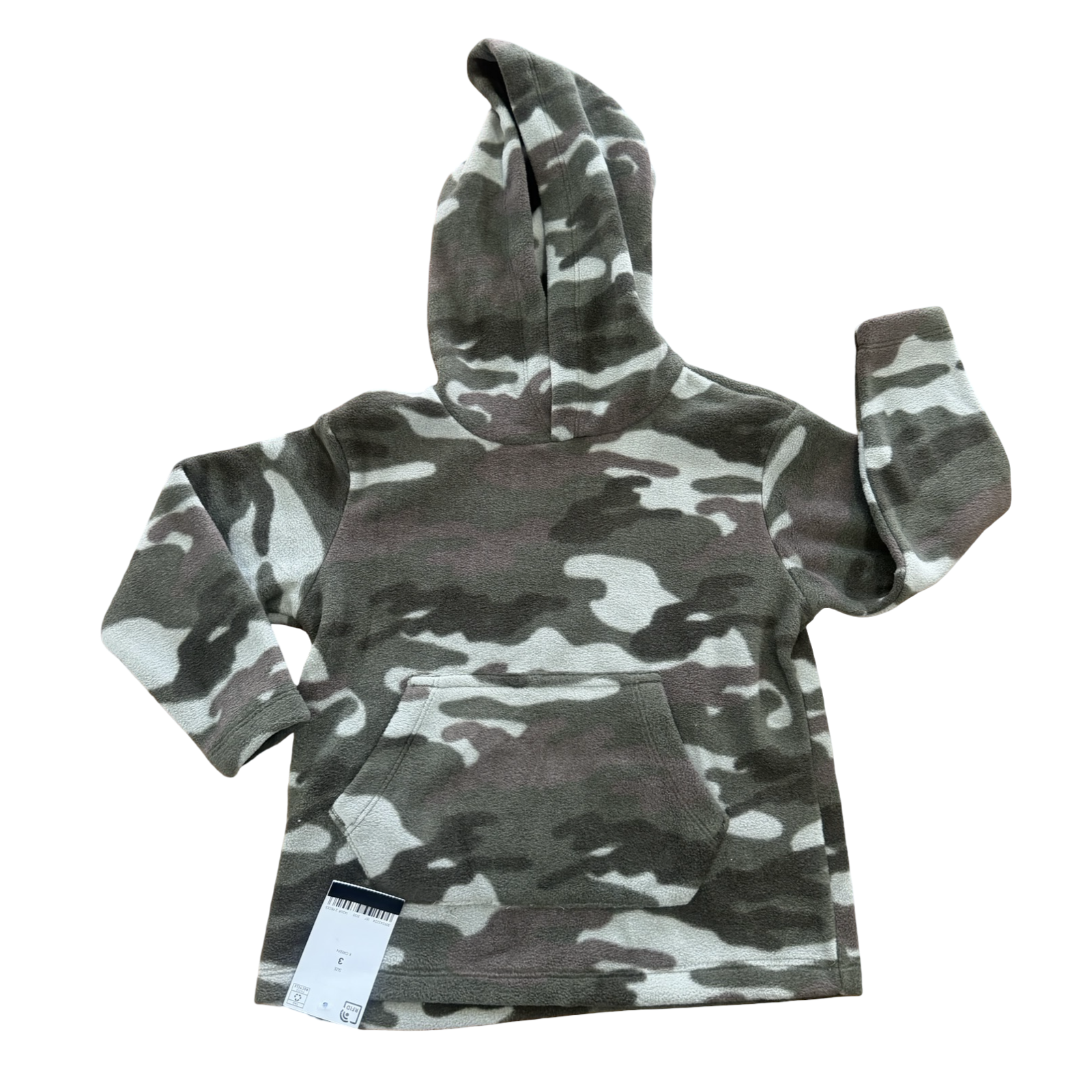 3Y Green Camo Fleece Hoodie - Woolworths