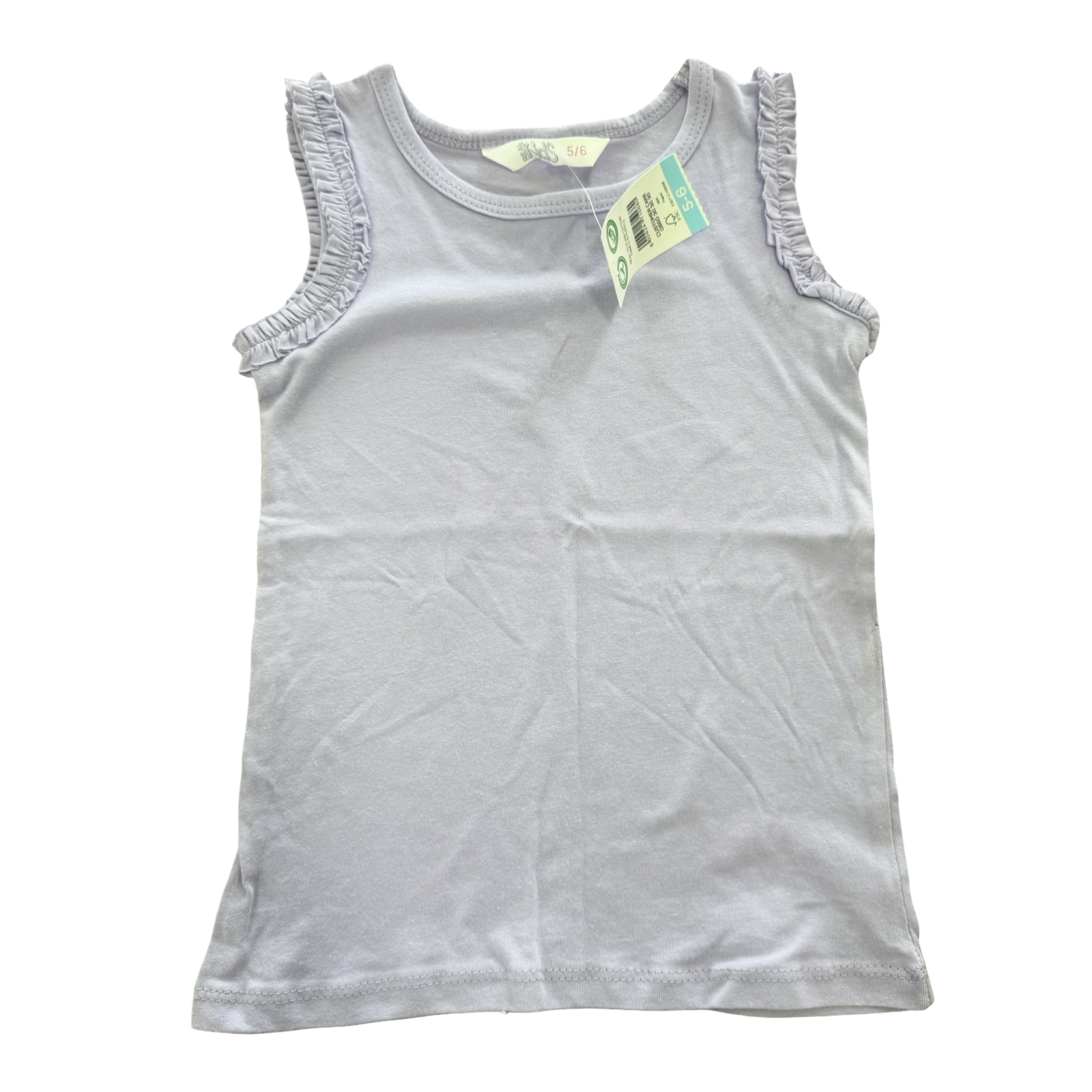 5-6Y Purple Sleeveless Top with Frills - Real Kids