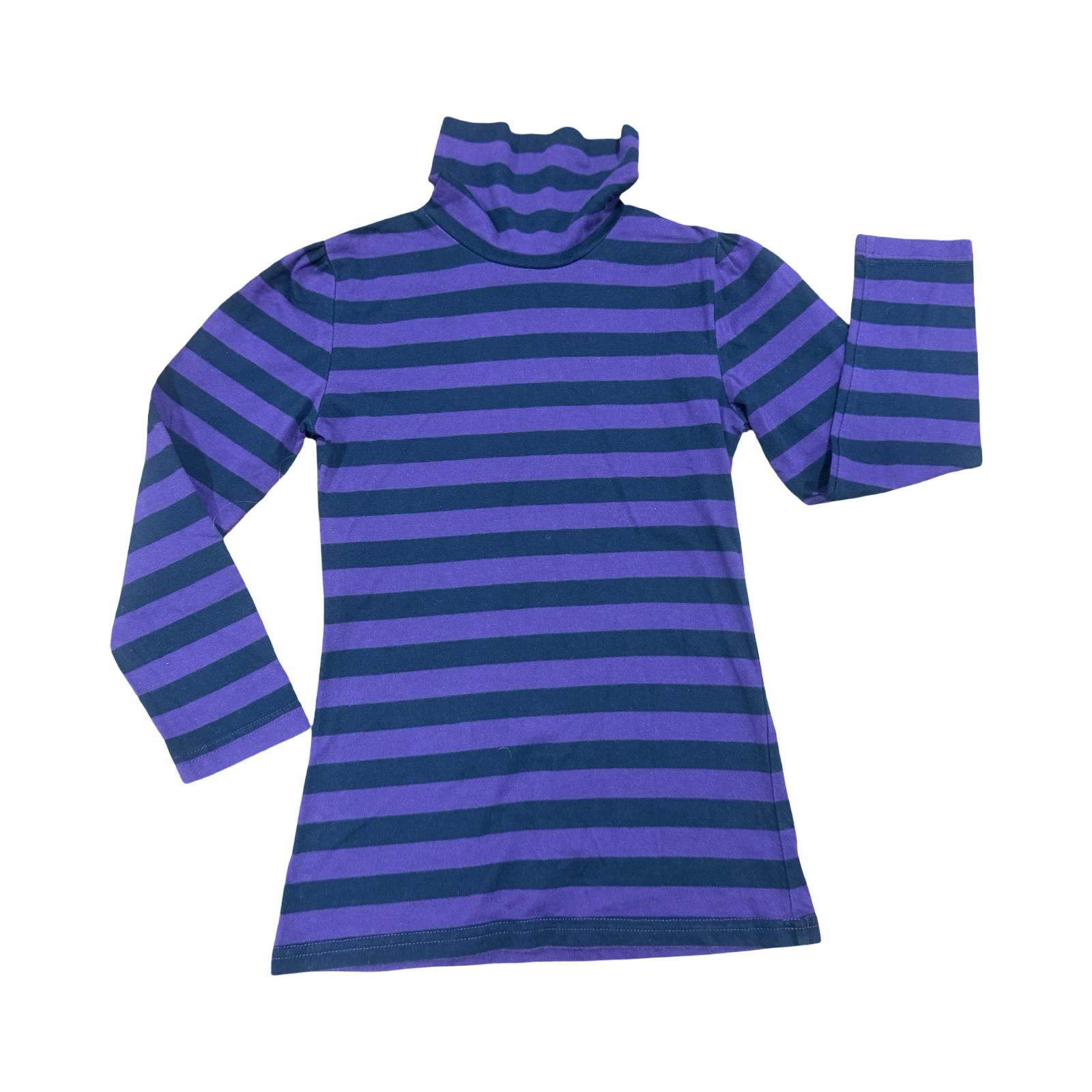 7-8Y Black & Purple Long Sleeve Polo Neck Top - RT