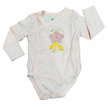 6-12M Pink Cross Over Pretty Petal Long Sleeve Bodysuit - Woolworths