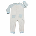 12-18M Cream & Blue Cool Kid Cotton Onesie with Pockets - Woolworths