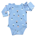 3-6M Blue Floral Long Sleeve Bodysuit - Woolworths