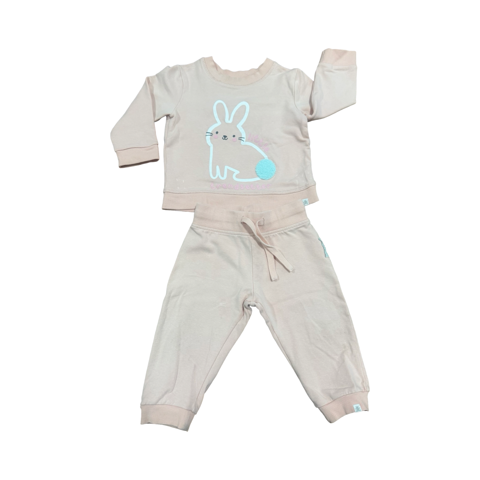 6-12M Pink Bunny 2pc Sweater Set - Woolworths