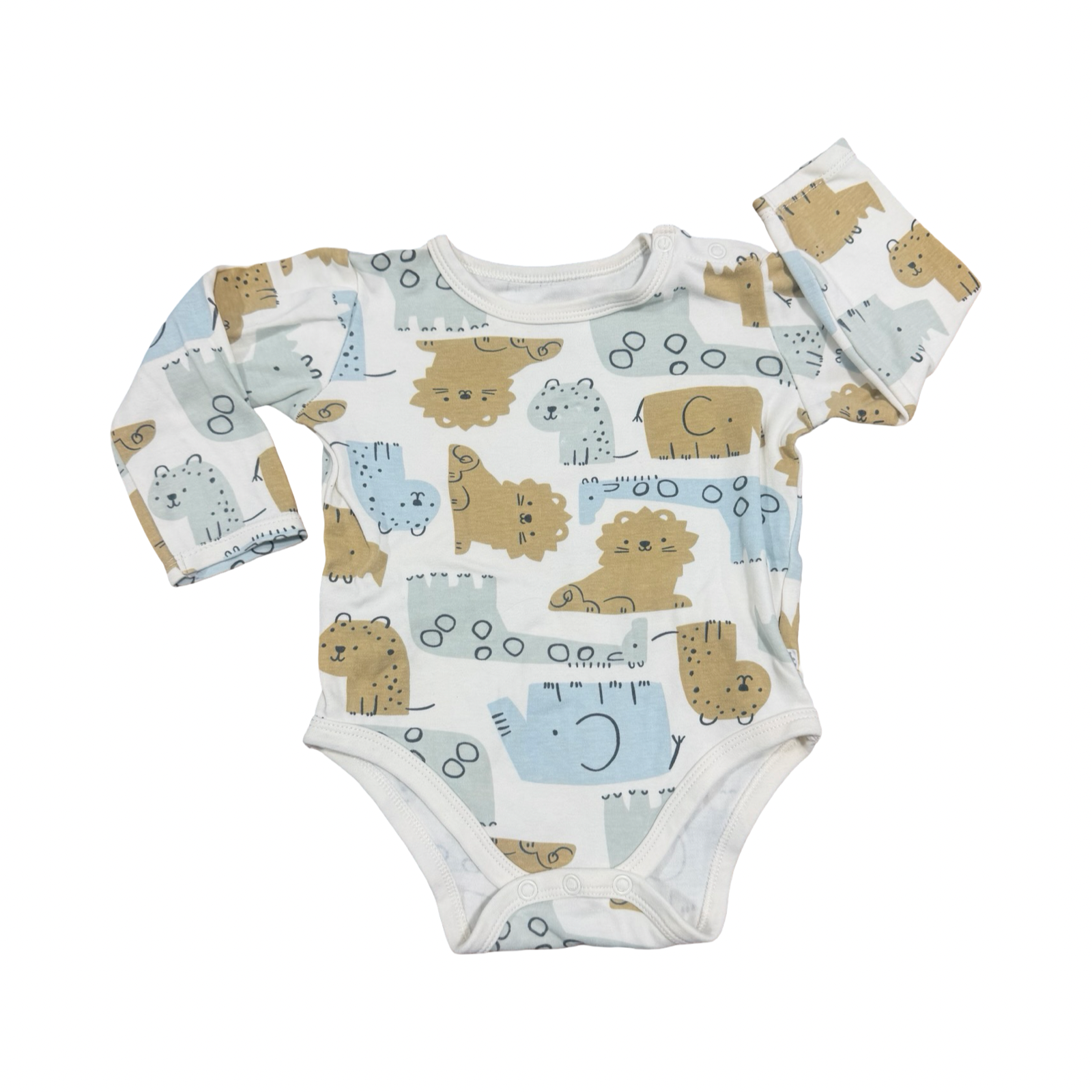 12-18M Zoo Animals Long Sleeve Bodysuit - Woolworths