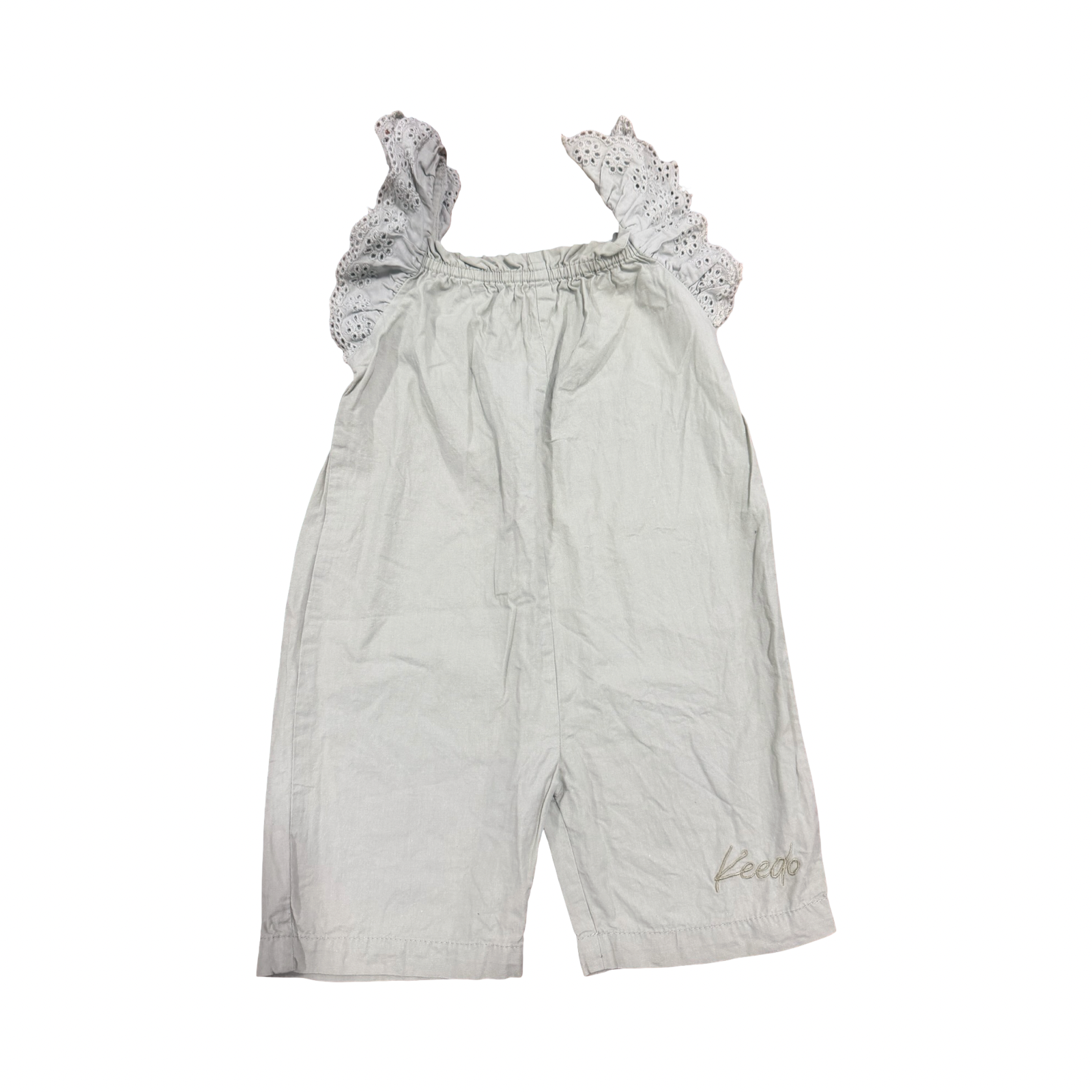 12-18M Green Bodysuit with Frill Shoulders - Keedo