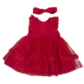3-6M Red Tulle Dress with Headband - Woolworths