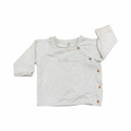 4-6M Cream Melange Cotton Top with Side Buttons - H & M