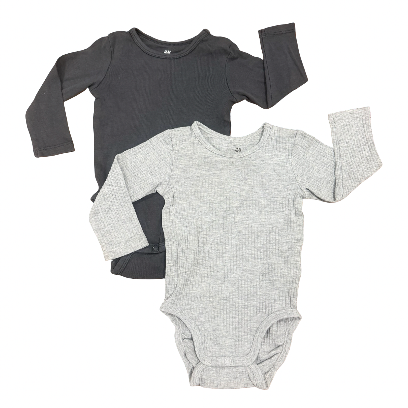 4-6M 2pc Grey Bodysuits - H & M