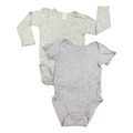 2-18M 2pc Green Dino & Grey Cotton Bodysuits - H & M