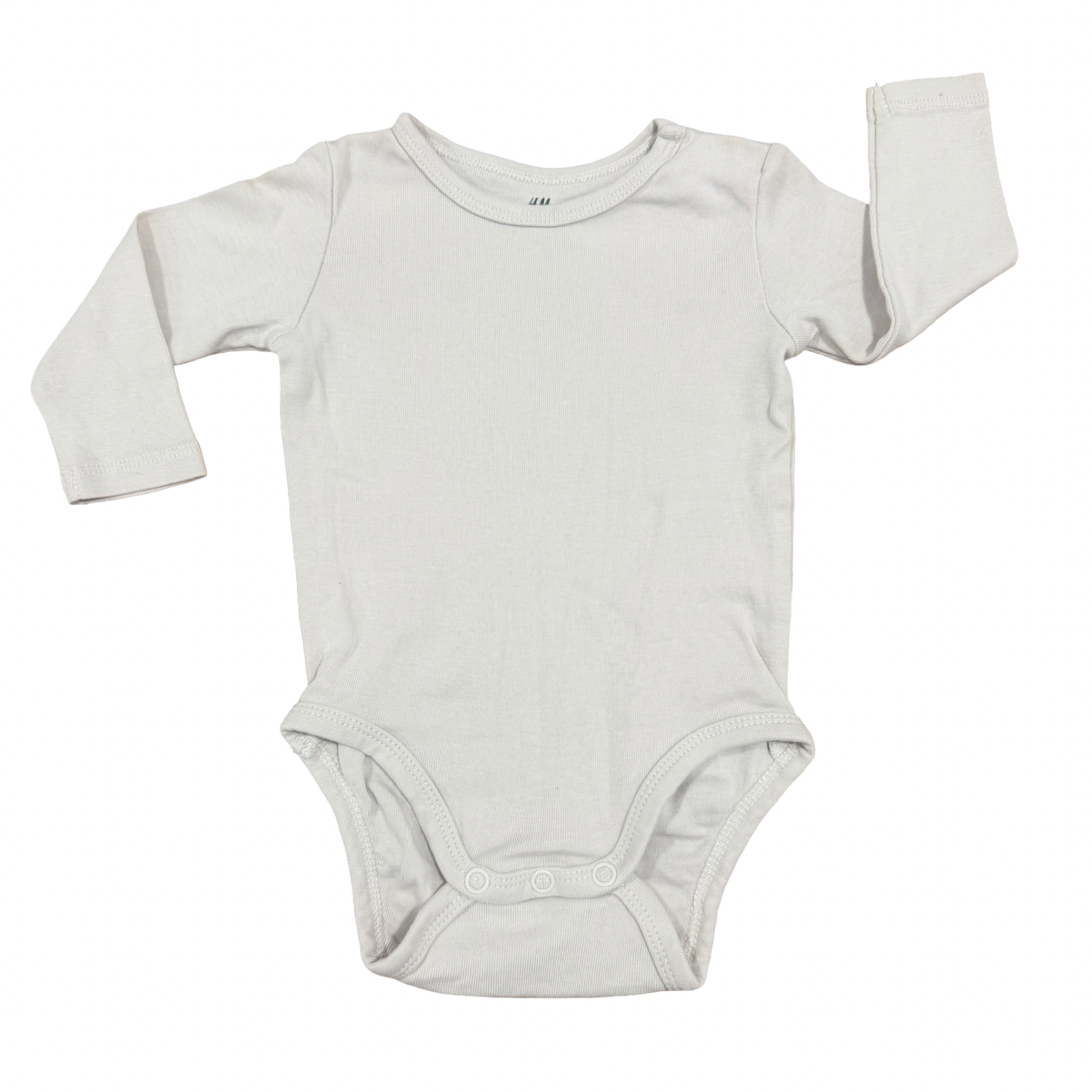 2-4M Light Beige Long Sleeve Cotton Bodysuit - H & M