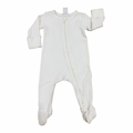 0-3M White Waffle Cotton Zipper Babygrow - Cotton On
