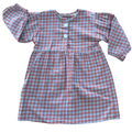4-5Y Grey & Red Gingham Long Sleeve Dress - Popcandy