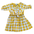 3-4Y Yellow & White Gingham Dress with Elasticated Waist - Earthchild