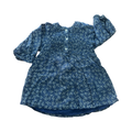 2-3Y Navy & White Viscose Floral Lined Long Sleeve Dress - Zara