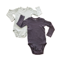 18-24M 2pc Ribbed Grey & Green Long Sleeve Bodysuits - H & M