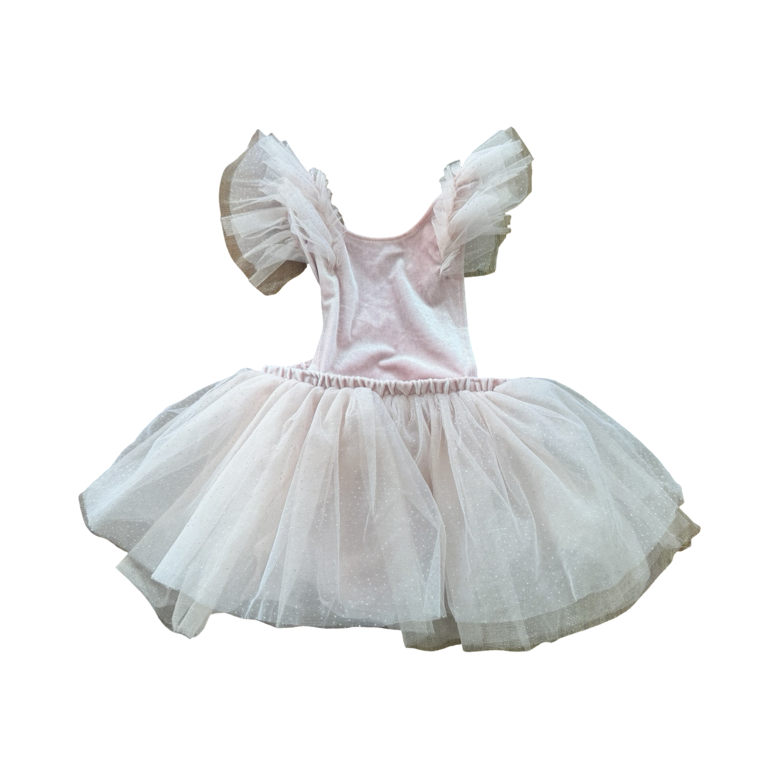 3-4Y Pink Velour and Tulle Tutu Style Dress - Zara
