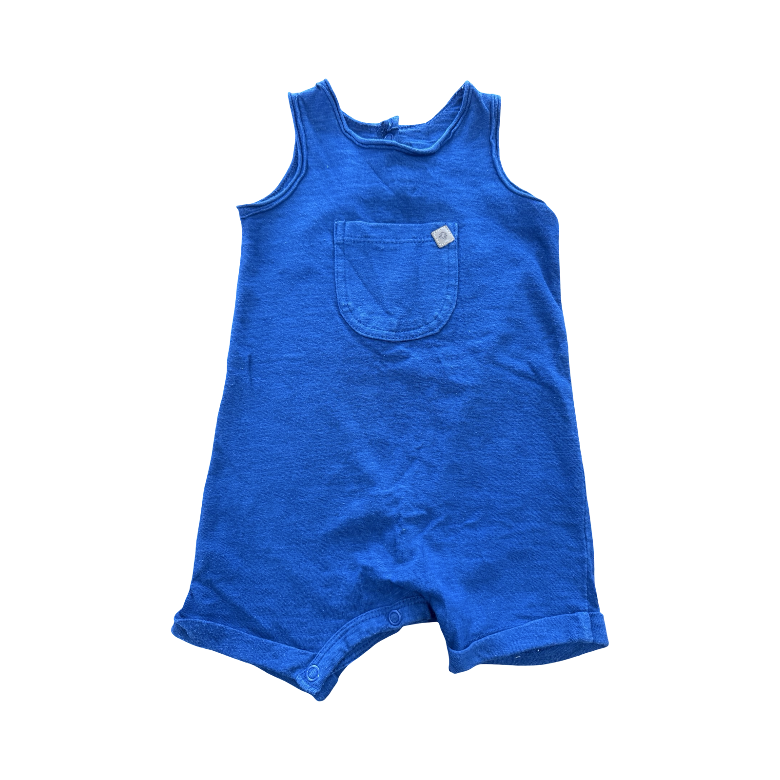 3-6M Blue Cotton Sleeveless Romper - Woolworths