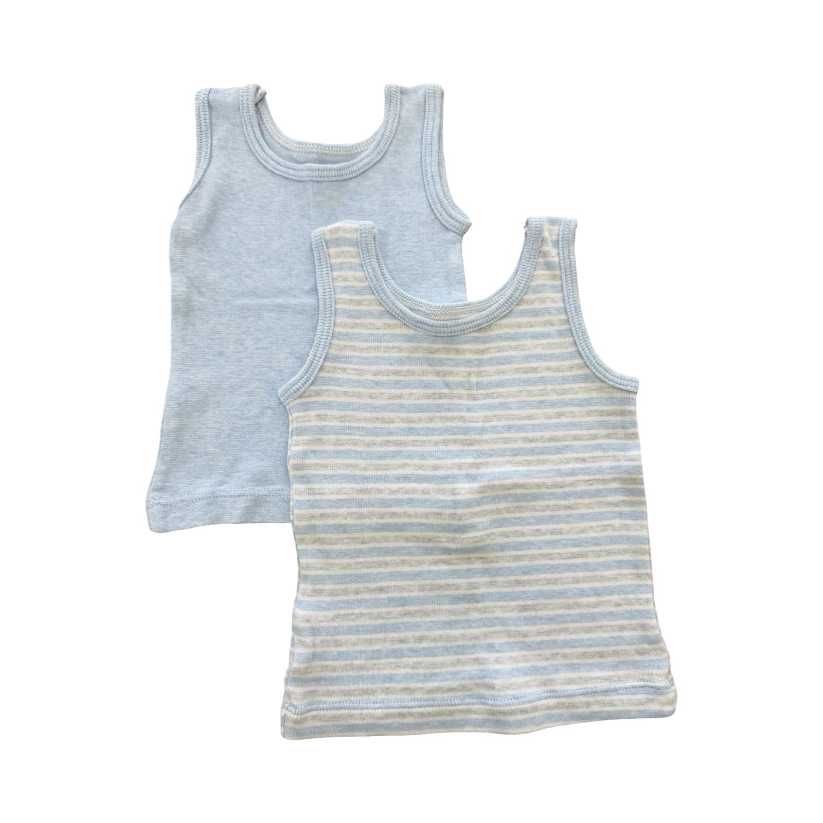 3-6M 2pc Boys Blue Vests - Woolworths