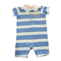3-6M Blue & White Tiny Waves Club Golfer Romper - Woolworths