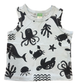 3-6M Blue Sea Theme Sleeveless Top - Ackermans