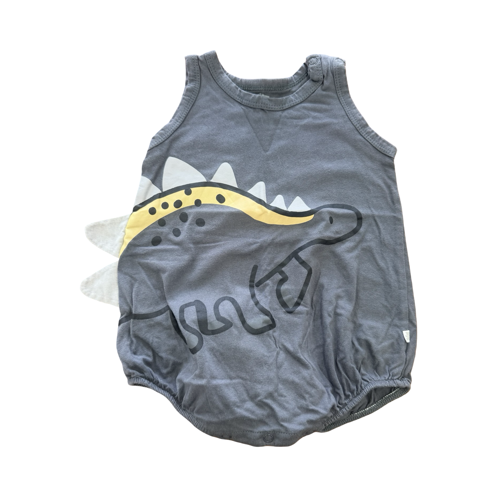3-6M Grey Sleeveless Dinosaur Romper - Woolworths