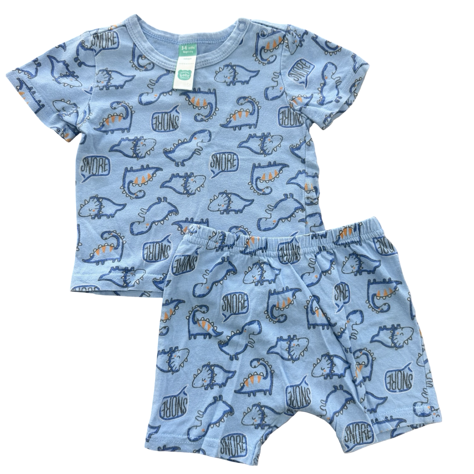 3-6M Blue Dinosaur 2pc Set - Ackermans