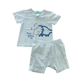 3-6M 2pc Grey Dino-Snore-Us Set - Ackermans