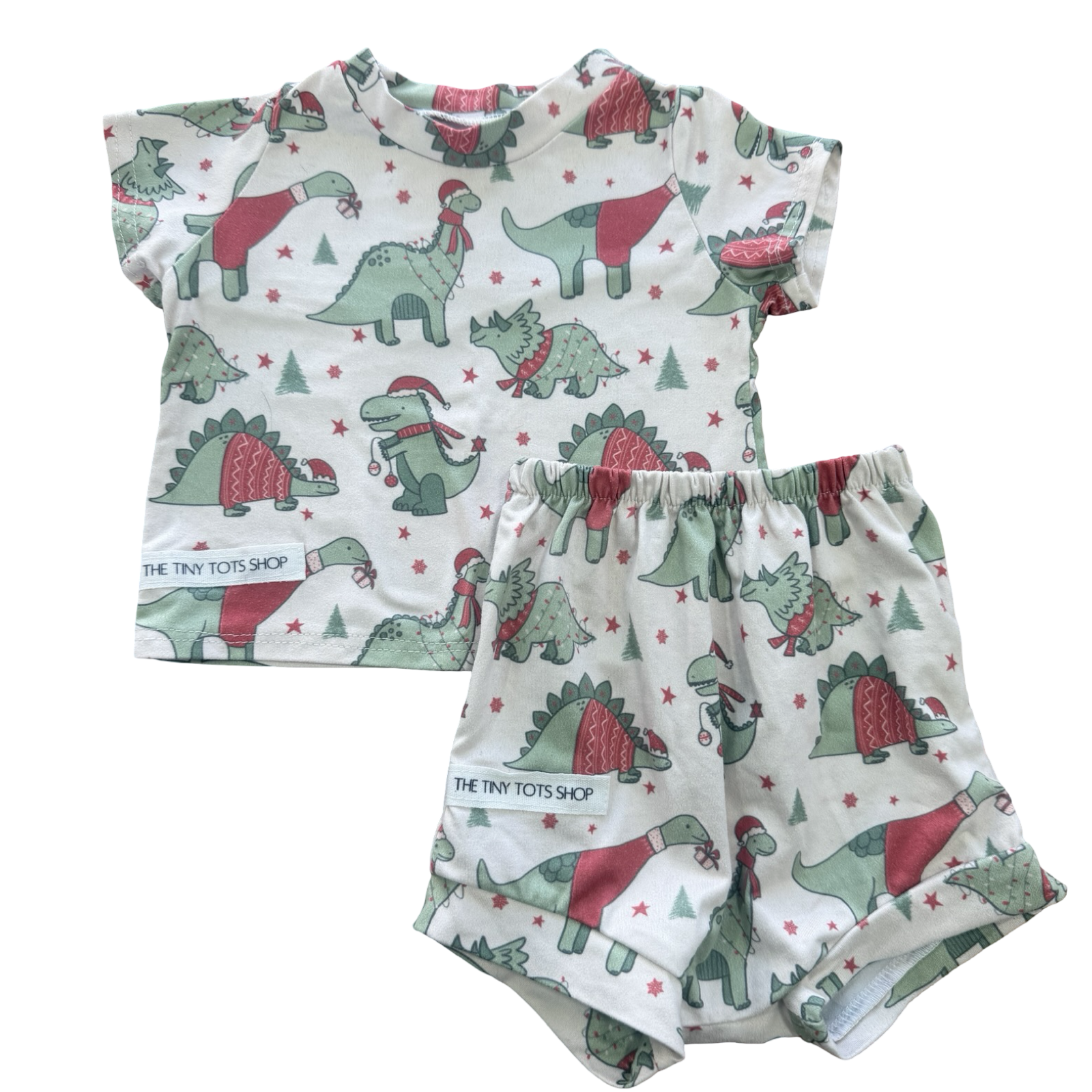 0-3M Dinosaur Christmas 2pc Set - The Tiny Tot Shop